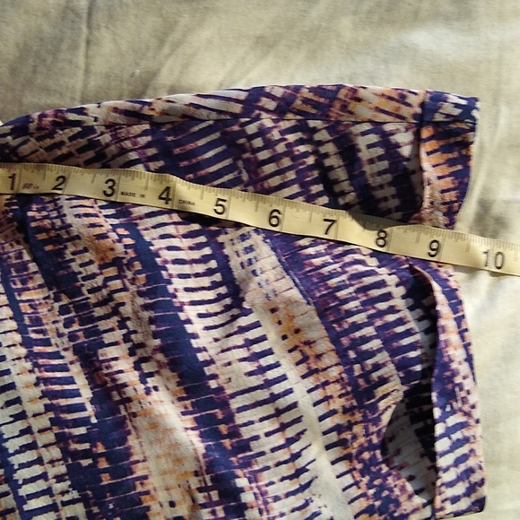 Nik +Zoe silk purple floaty silk blend tunic in pink purple white print medium - Picture 6 of 8